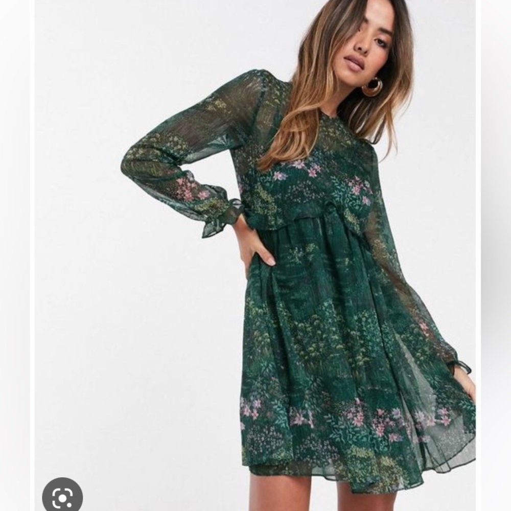 Ted Baker London Forest Green Floral Mini Dress